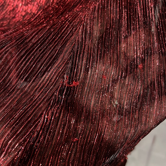 R&M Richards discocore red glitter twin set with shoulder pads Sz women’s small - Picture 4 of 7